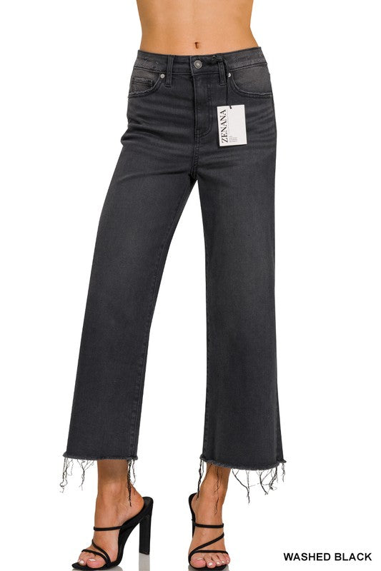 Zenana Washed Black Cropped Jean