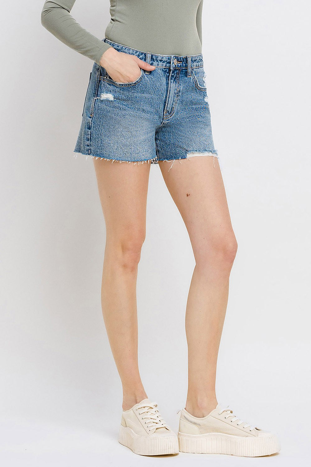 Vervet High Rise Mom Shorts LV1271