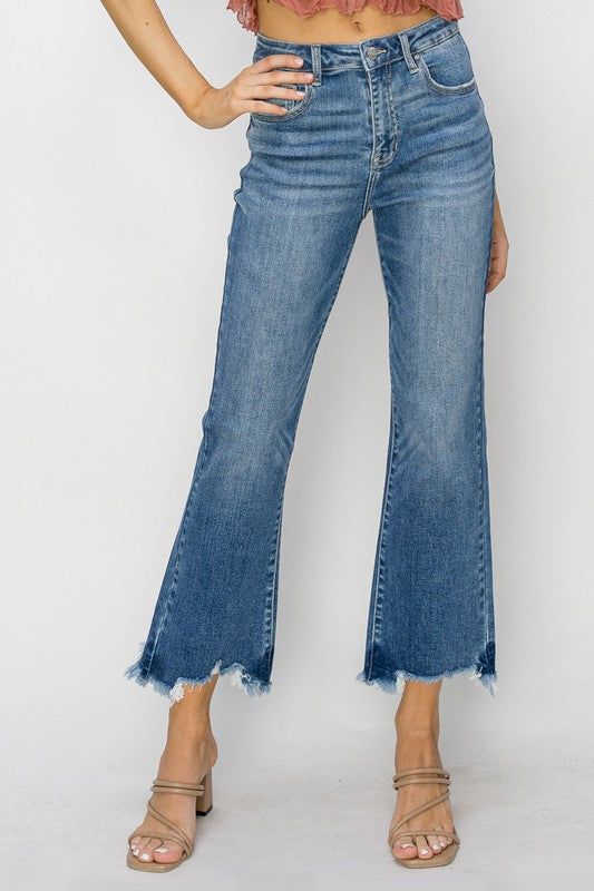 Risen High Rise Non Distressed Crop Jean RDP5634