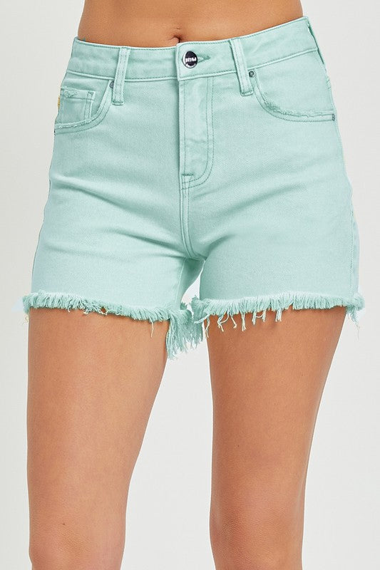 Risen Mint High Rise Shorts RDS6139