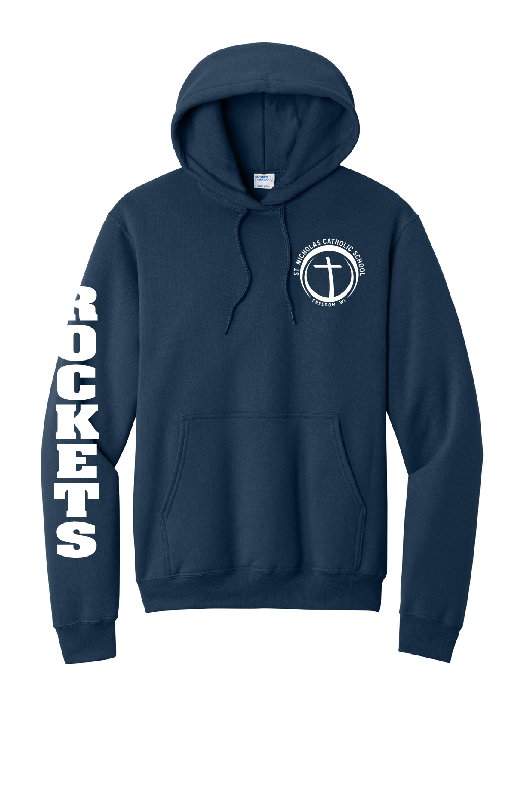St. Nick's Port & Company Hoodie~ Unisex ~ 2 Colors ROCKETS down the Sleeve