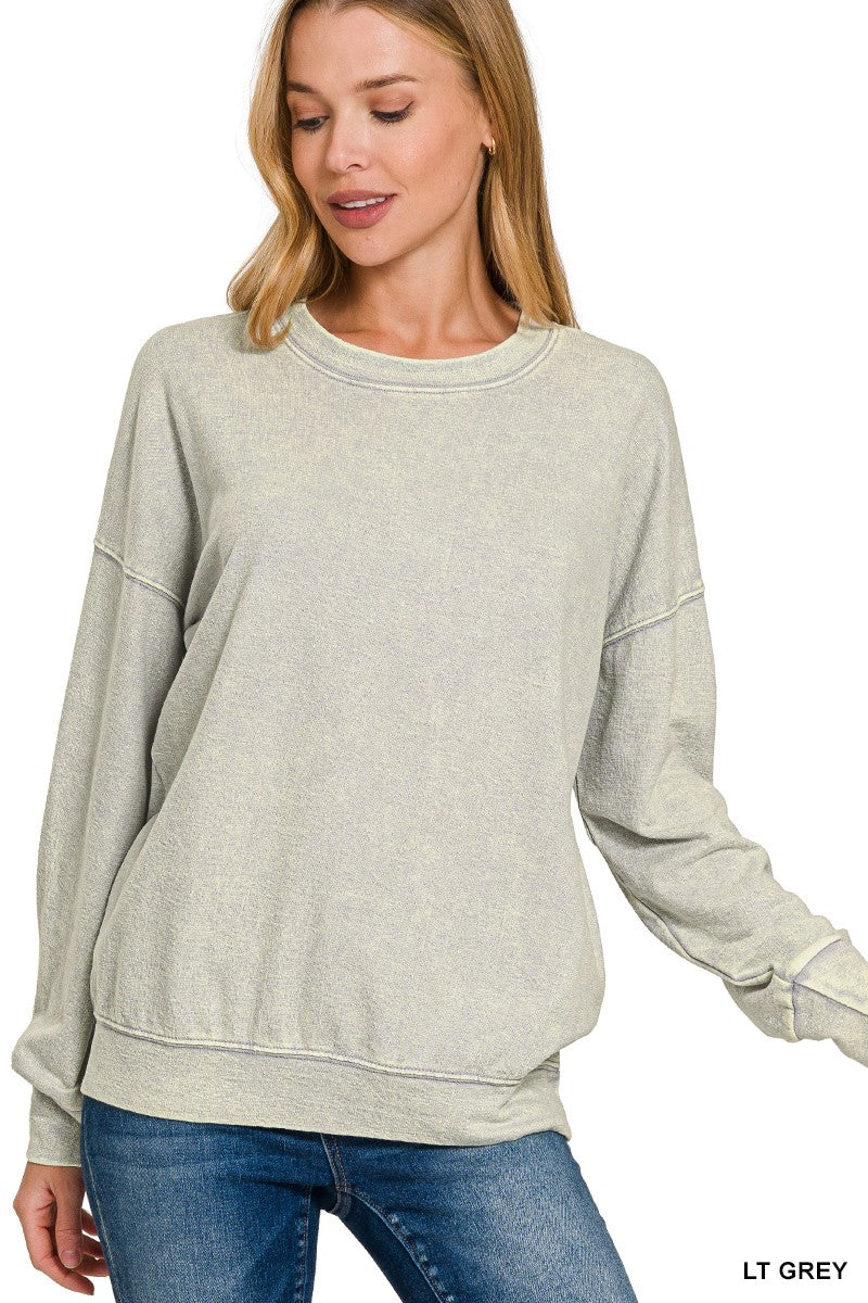 *DOORBUSTER* French Terry Round Neck Pullover ~ 5 Colors