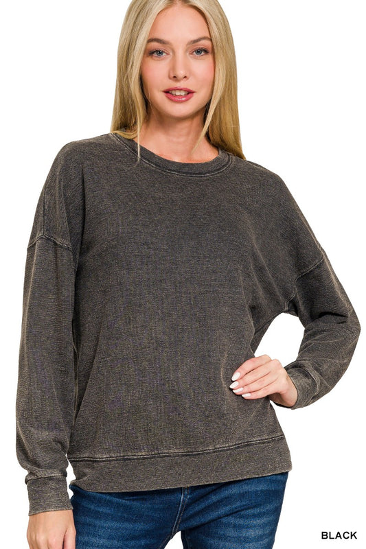 *DOORBUSTER* French Terry Round Neck Pullover ~ 5 Colors
