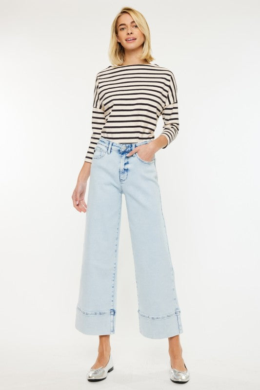Kancan Light Wash Cropped Wide Leg KC20085L