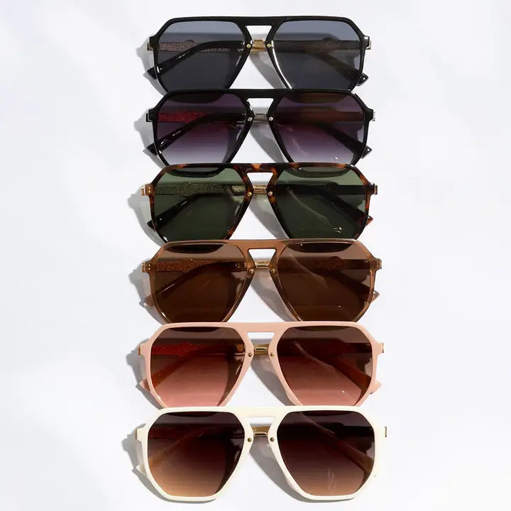 Geometric Shape Thin Frame Designed Sunglasses ~ Multiple Colors **RESTOCKED**