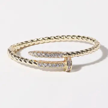 Twisted Gold Plated Bangle Bracelet
