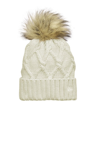 New Era Faux Fur Pom Beanie~ Ivory