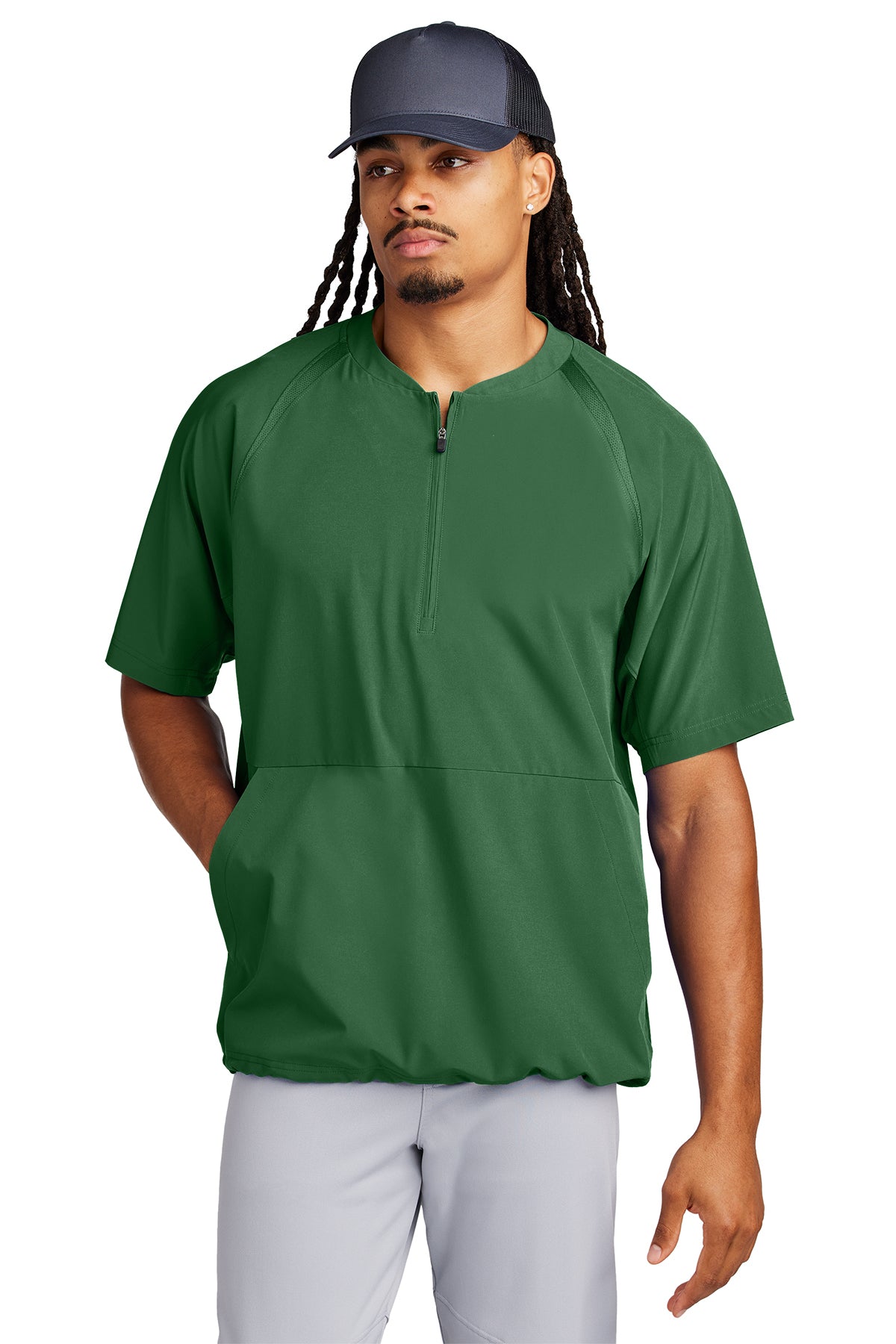Freedom Irish Baseball Sport-Tek Repeat 1/2-Zip Short Sleeve Black Jacket