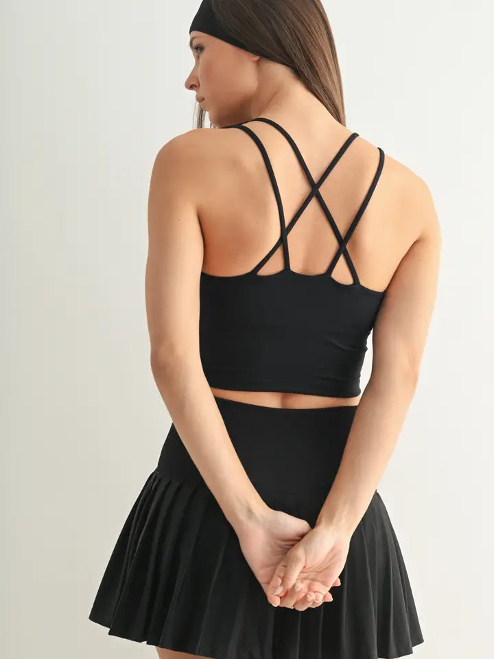 Black Venice Cloud Light Criss-Cross Sports Bra