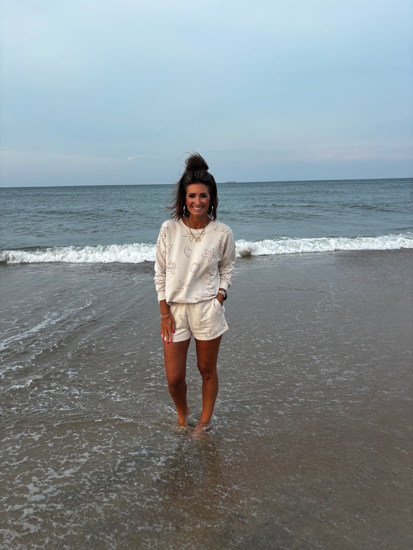 Sea Shell Khaki Crew Neck