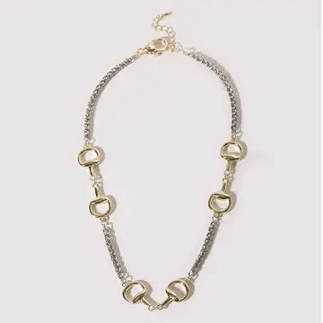 Two-Tone Horsebit Link Necklace