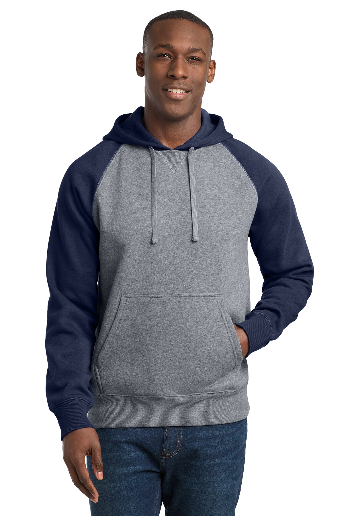 St. Nick's Sport Tek Navy Colorblock Hoodie ~ Men's