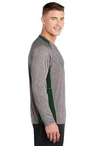 Sport-Tek Long Sleeve Heather Colorblock Contender Tee~ Men's ~ 2 Colors