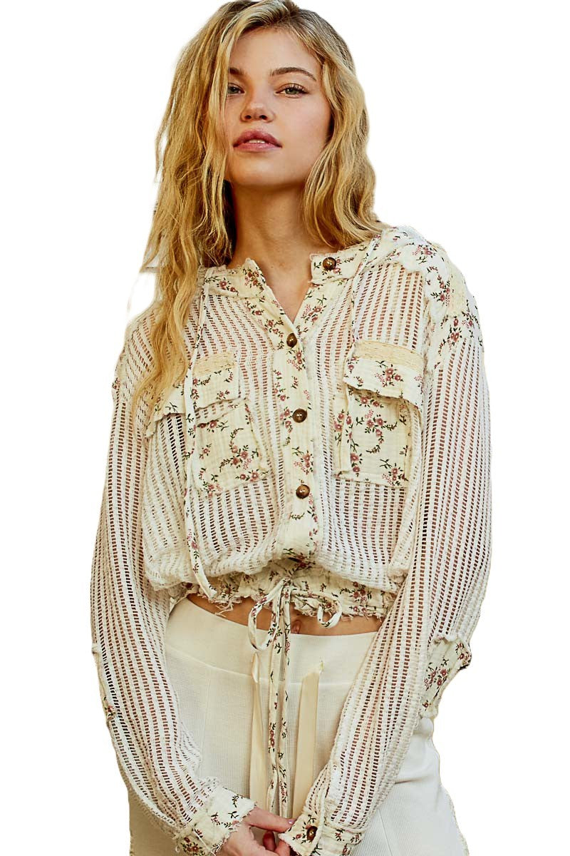 Crochet Floral Button Down ~ RESTOCKED