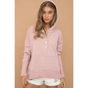 Rose Snap Up Hooded Pullover