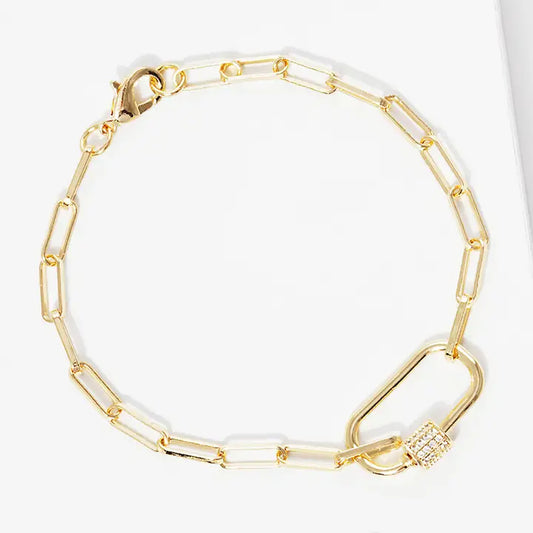 Gold Dipped Paperclip Chain Bracelet
