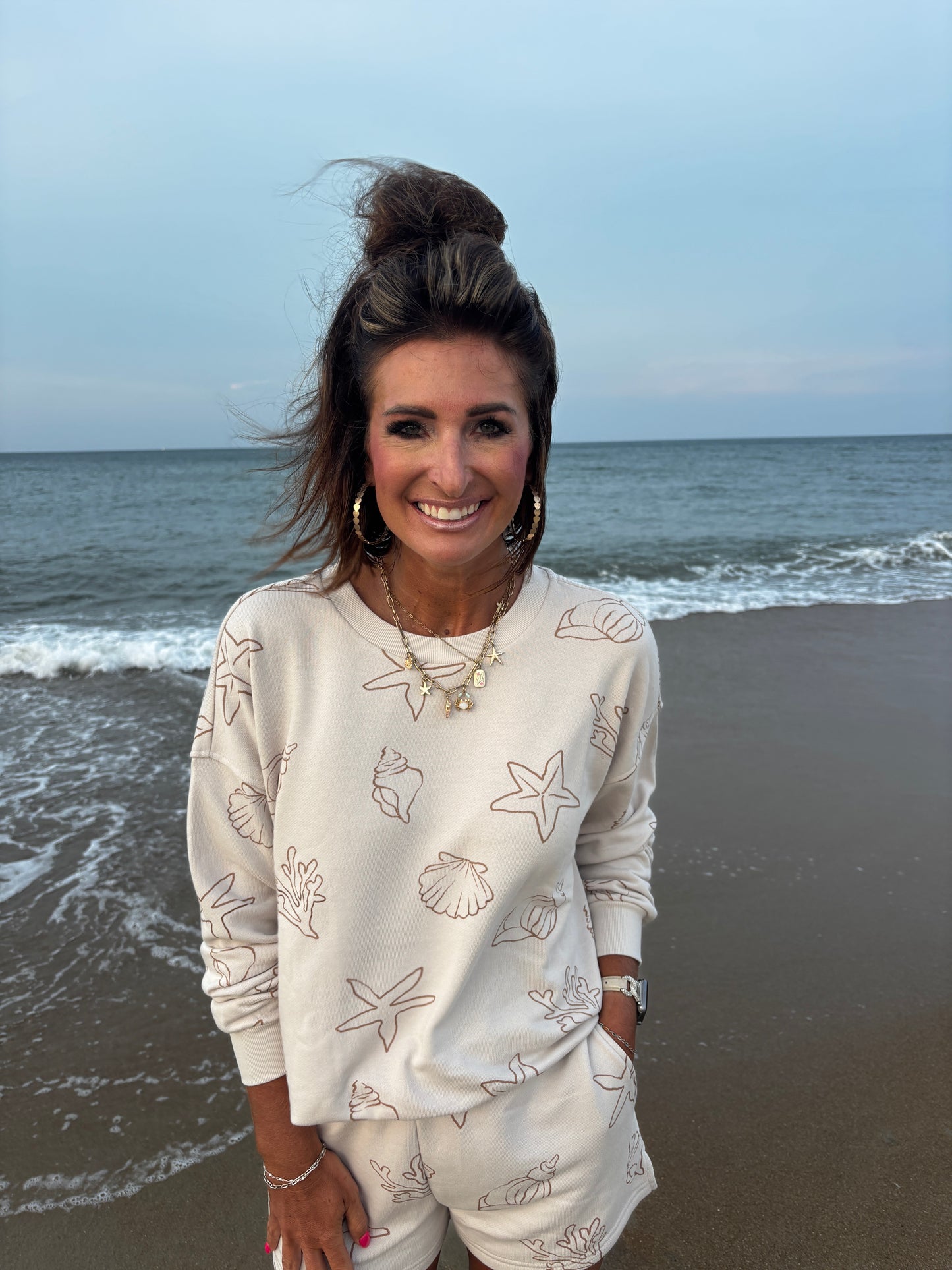 Sea Shell Khaki Crew Neck