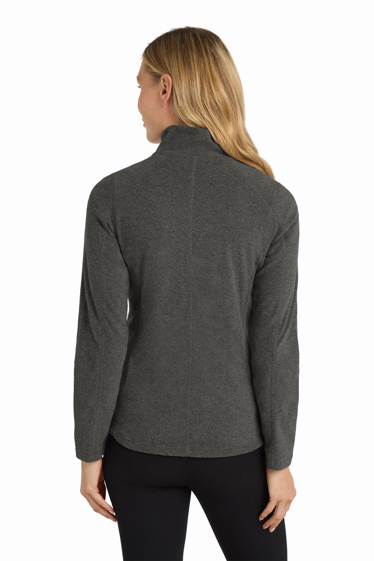 Black Charcoal Heather Port Authority Micro Fleece Jacket ~ Ladies