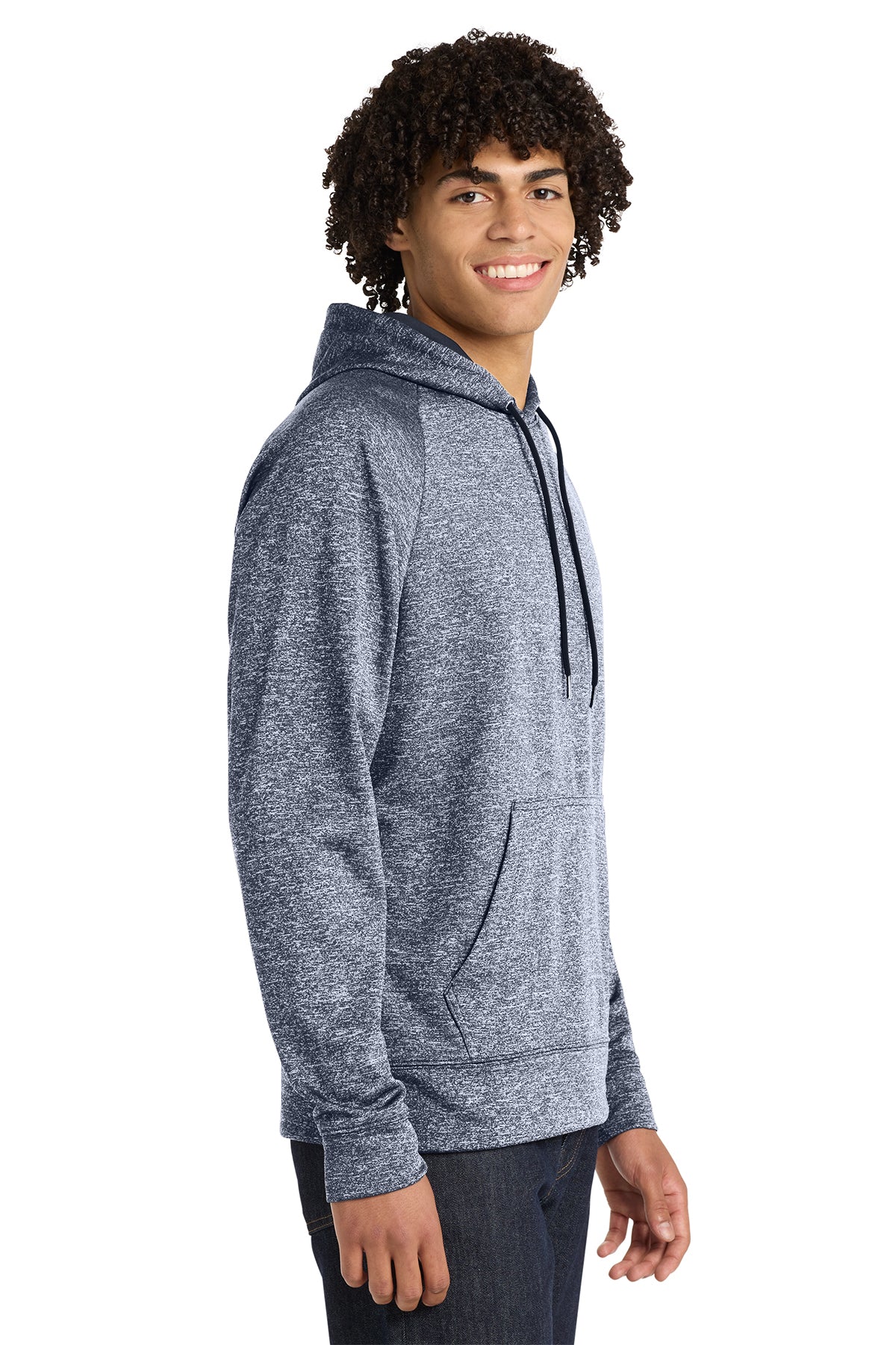 St. Nick's Sport Tek Electric Heather Navy Colorblock Hoodie ~ Men's
