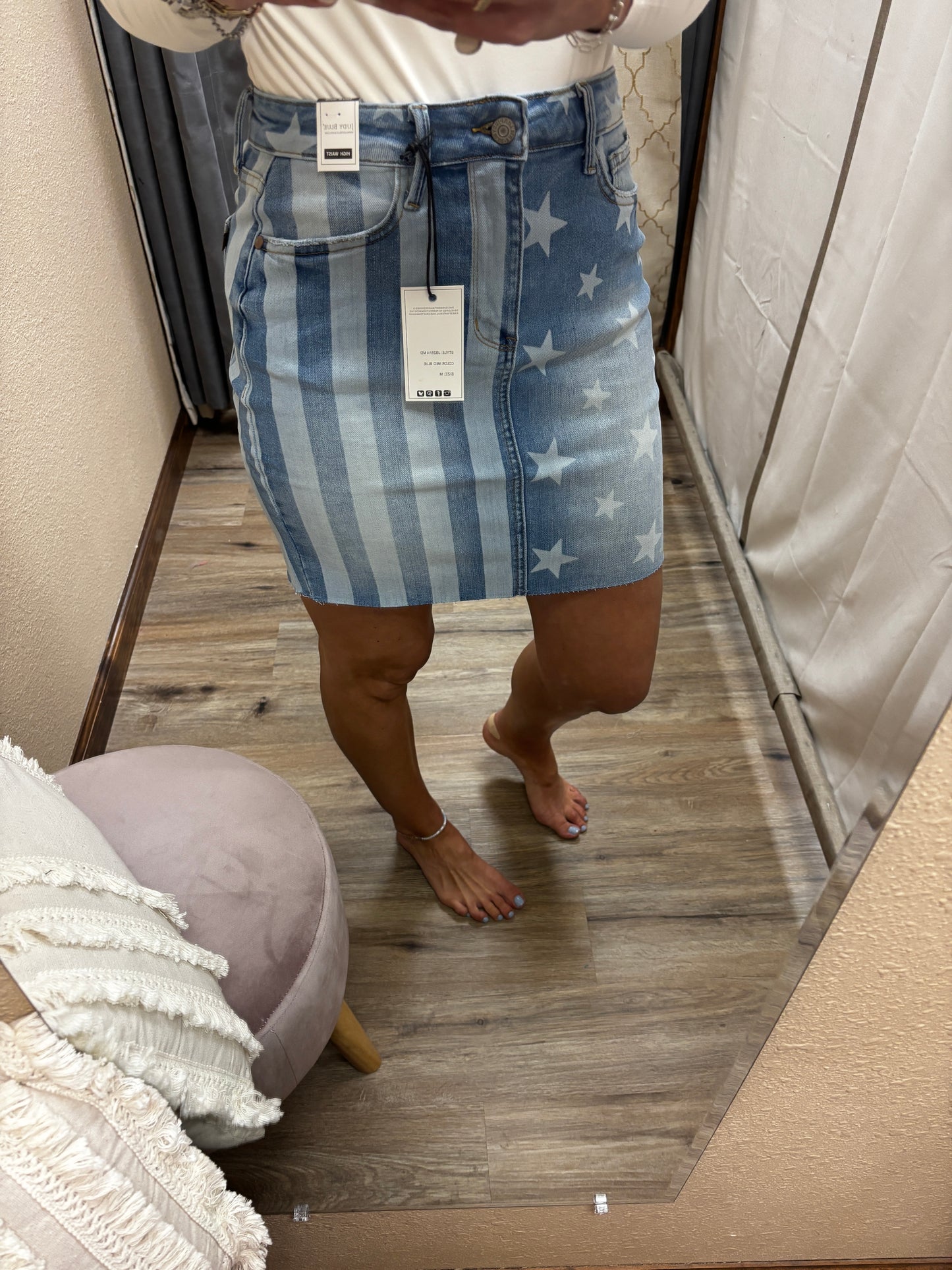 Judy Blue Star and Stripe Denim Skirt