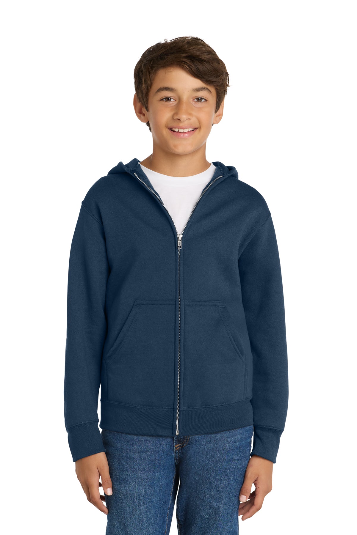 St. Nick's Port & Company Full Zip Hoodie ~ Youth~ 2 Colors ~ Rockets down the Sleeve