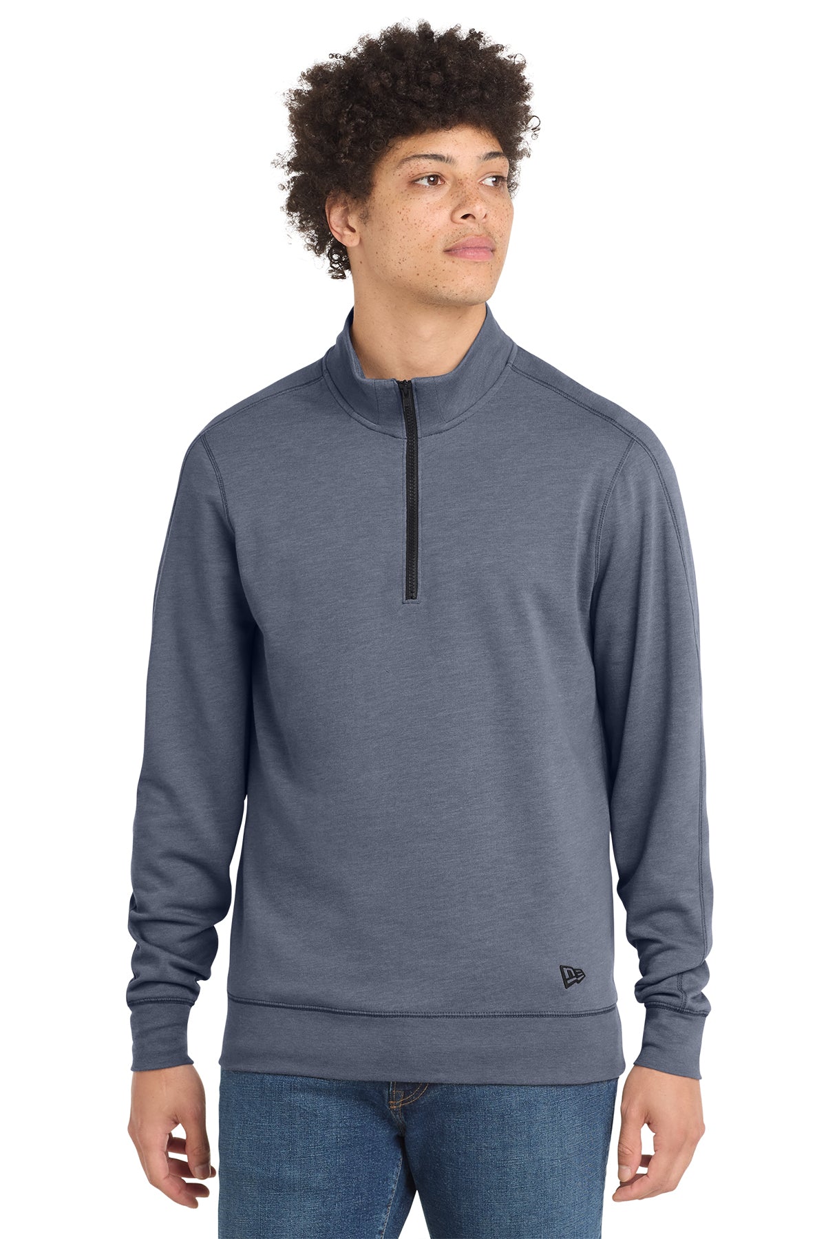 St. Nick's New Era® Tri-Blend Fleece 1/4-Zip Heater Navy Pullover ~ Men's