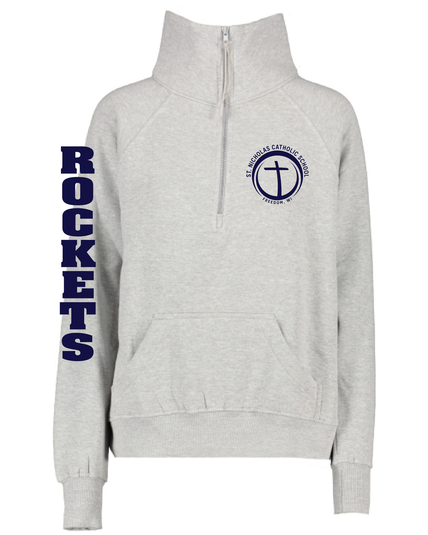 St Nick's Rockets Enza Athletic Grey 1/4 Zip ~ Ladies