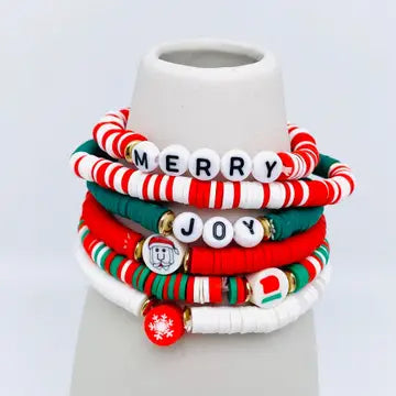 Christmas Gifts Polymer Clay Beaded Bracelet