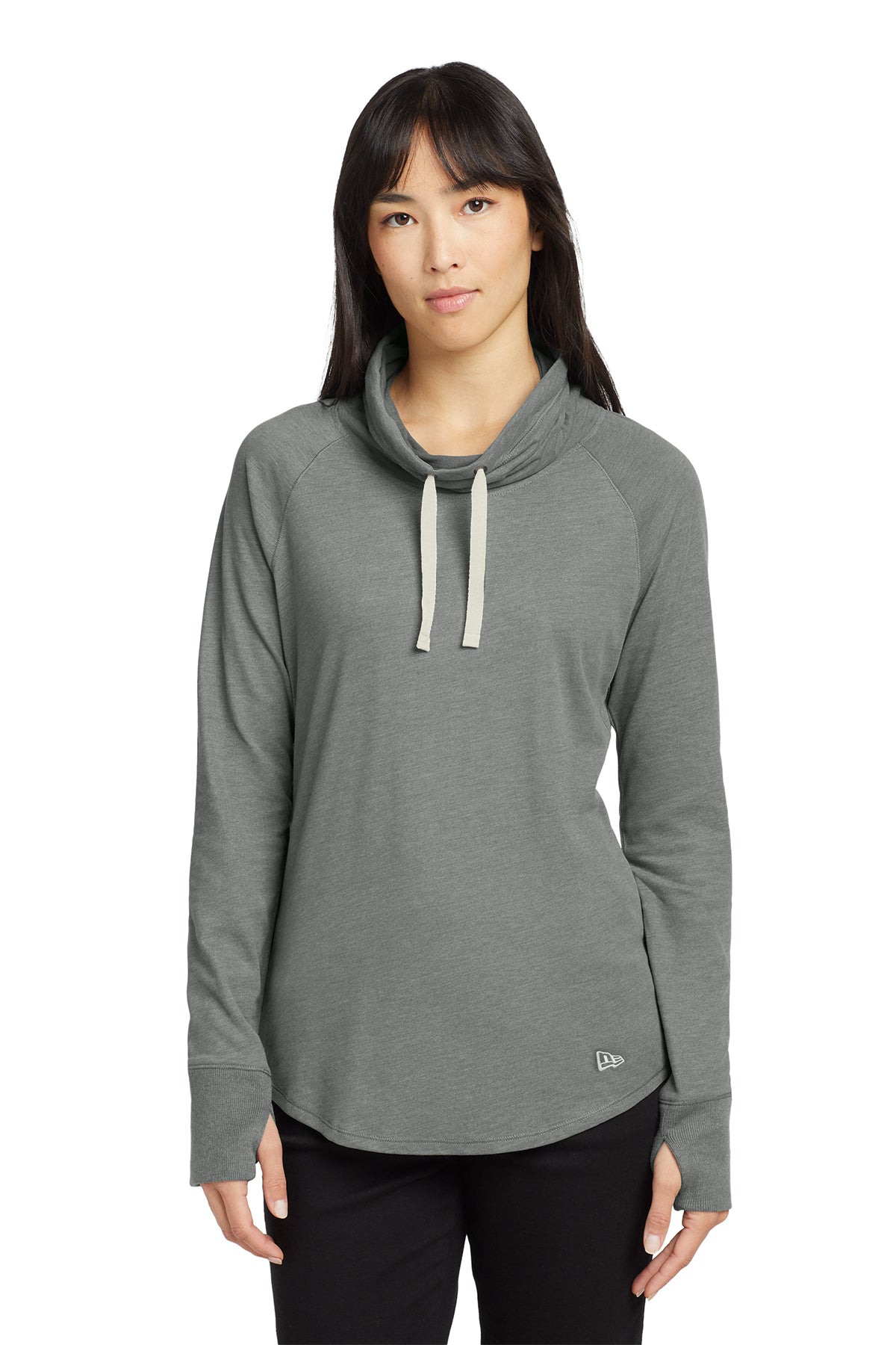 New Era® Women's Sueded Cotton Blend Grey Cowl Tee ~ Ladies