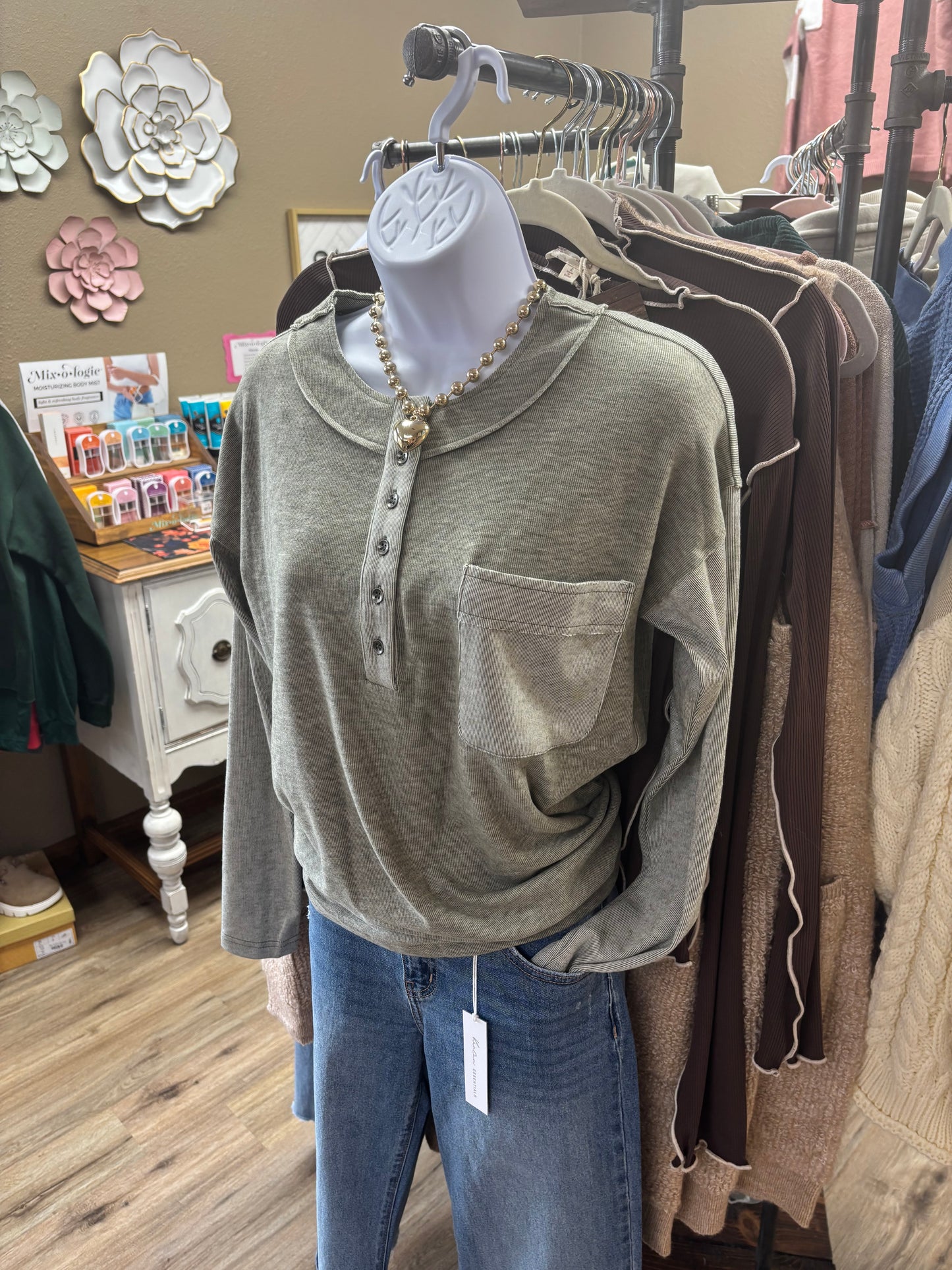 Soft Henley Long Sleeve ~ 2 Colors