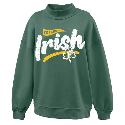 Freedom Irish Ivy Green Pennant Juliet Mockneck Crew ~ Ladies