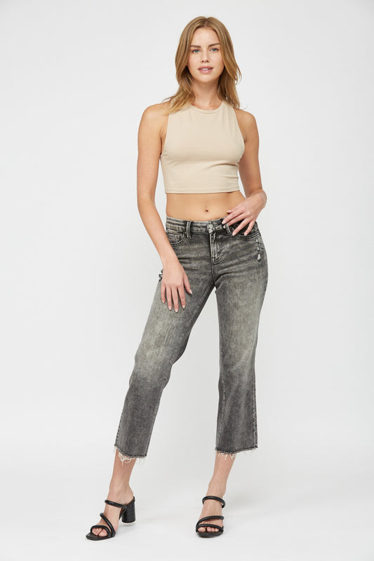 Mica Grey Mid Rise Straight Crop MDP-T650LG