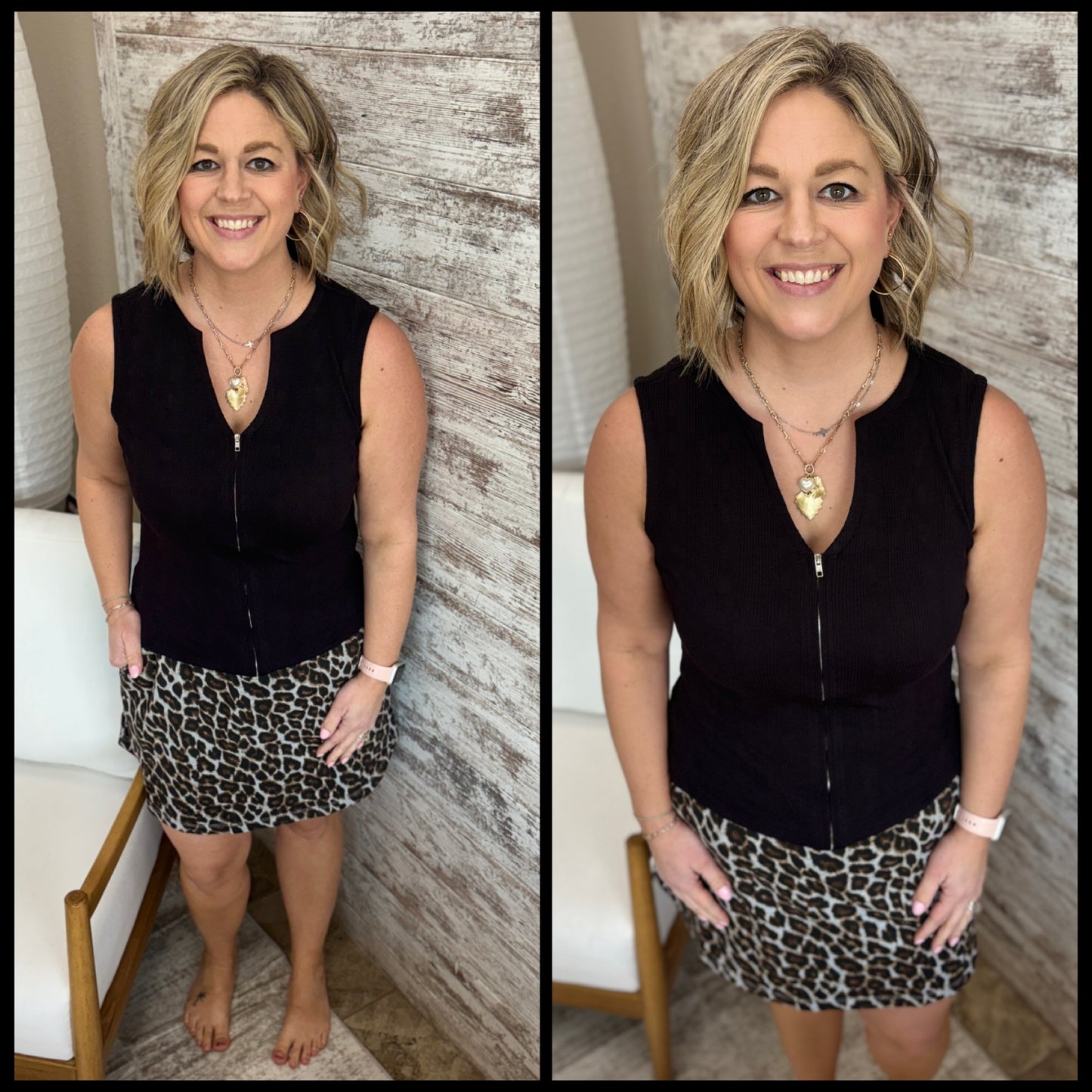 Black Zipper Front Tank