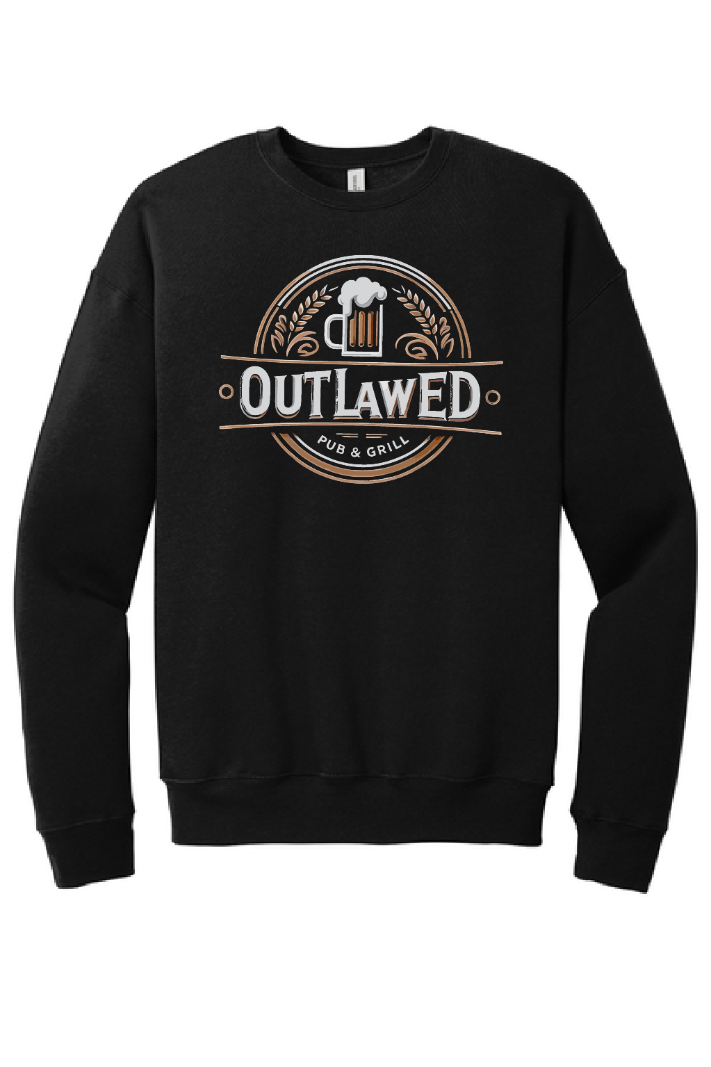 Outlawed Bar Bella Canvas Drop Shoulder Black Crew ~ Unisex