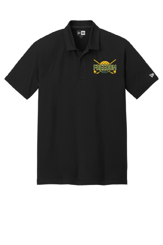 Freedom Golf Men's Black New Era Moisture Wicking Power Polo