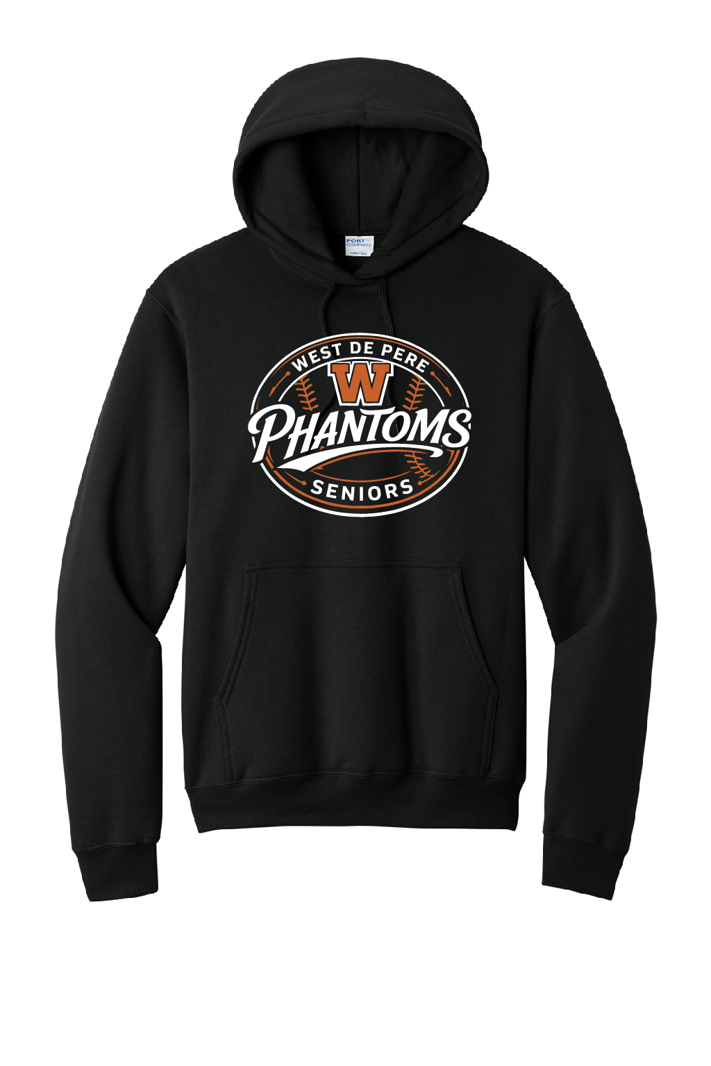 West DePere Senior Baseball Port & Company Black Hoodie~YOUTH