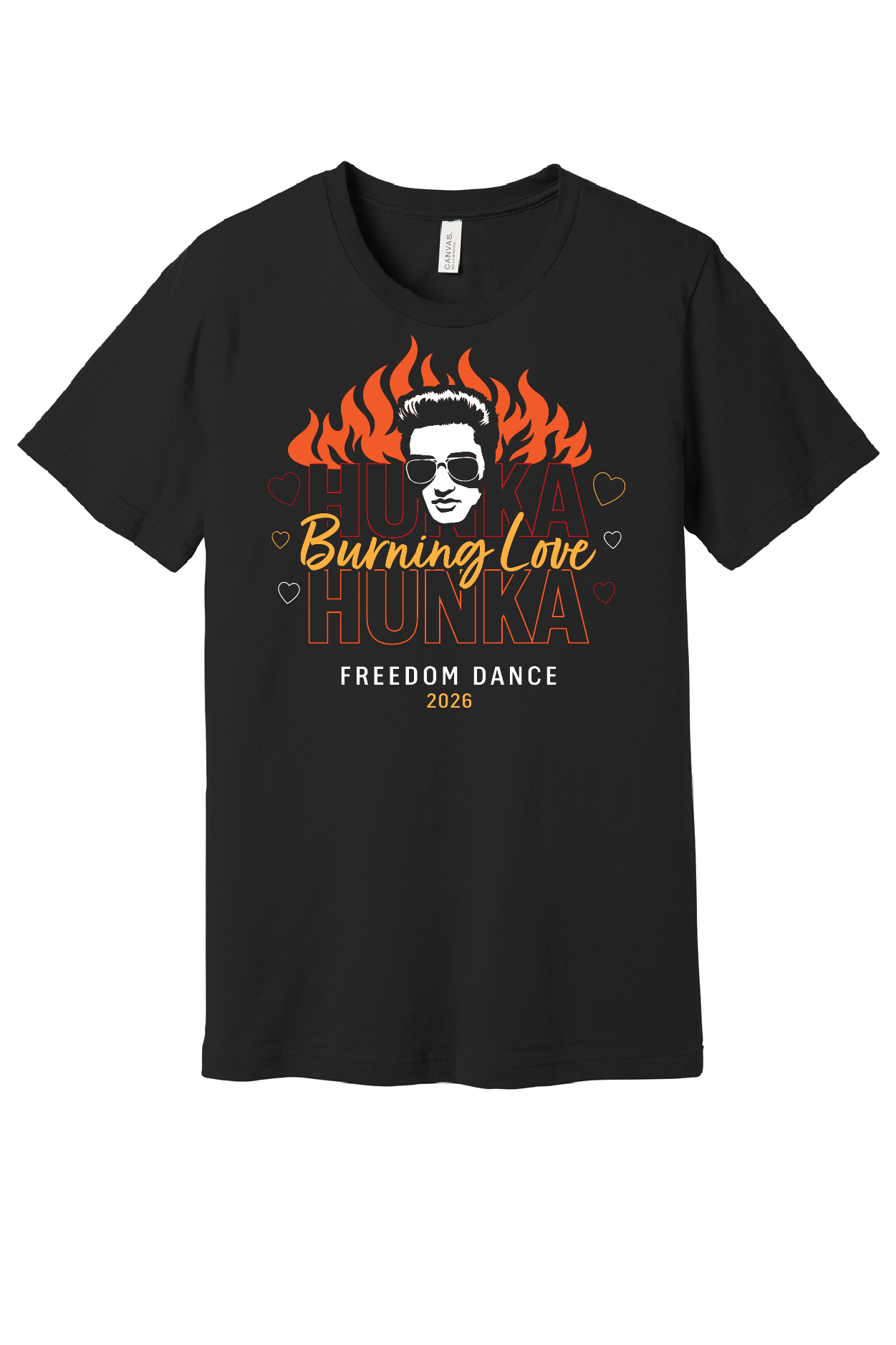Freedom Dance Elvis Bella Canvas Black Tee~ Front and Back Design