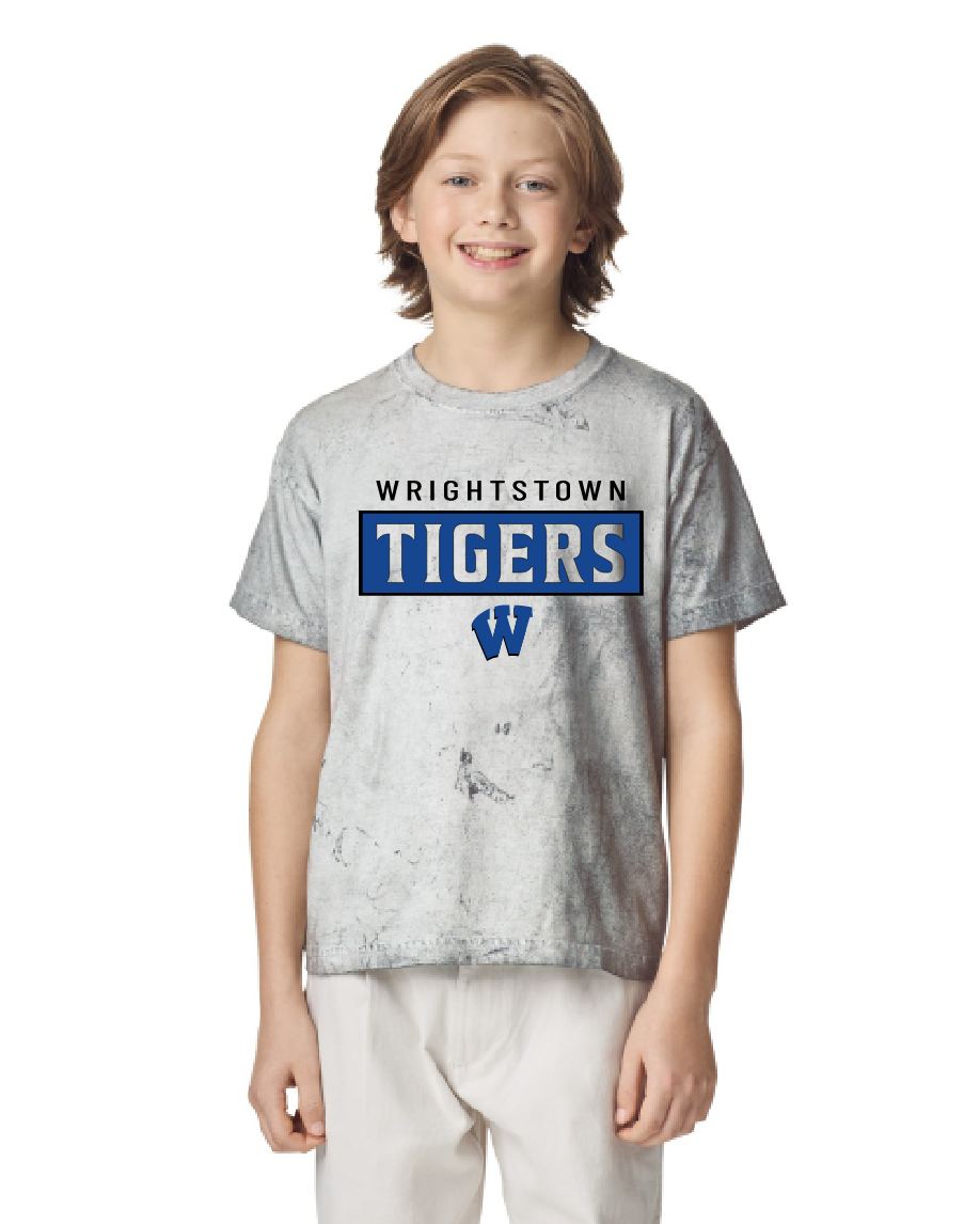 Wrightstown Tigers Comfort Colors Grey Colorblast Tee~ Adult and Youth