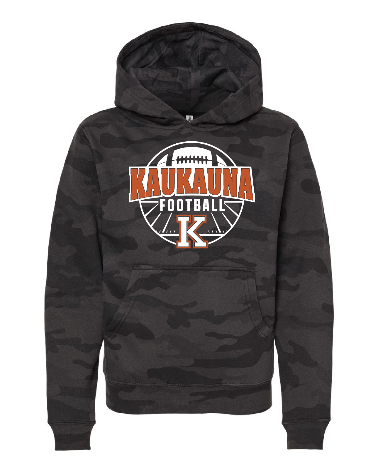 Kaukauna Football Black Camo Independent Trading Hoodie ~ Youth and Unisex ~
