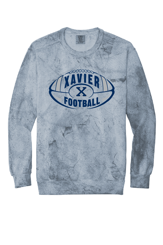 Xavier Haws Football Ocean ColorBlast Crewneck