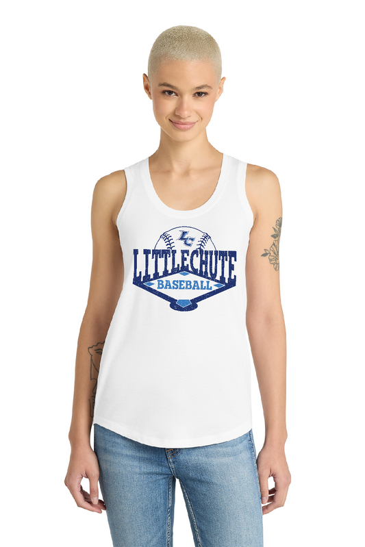 Little Chute Baseball White District Ladies Tank