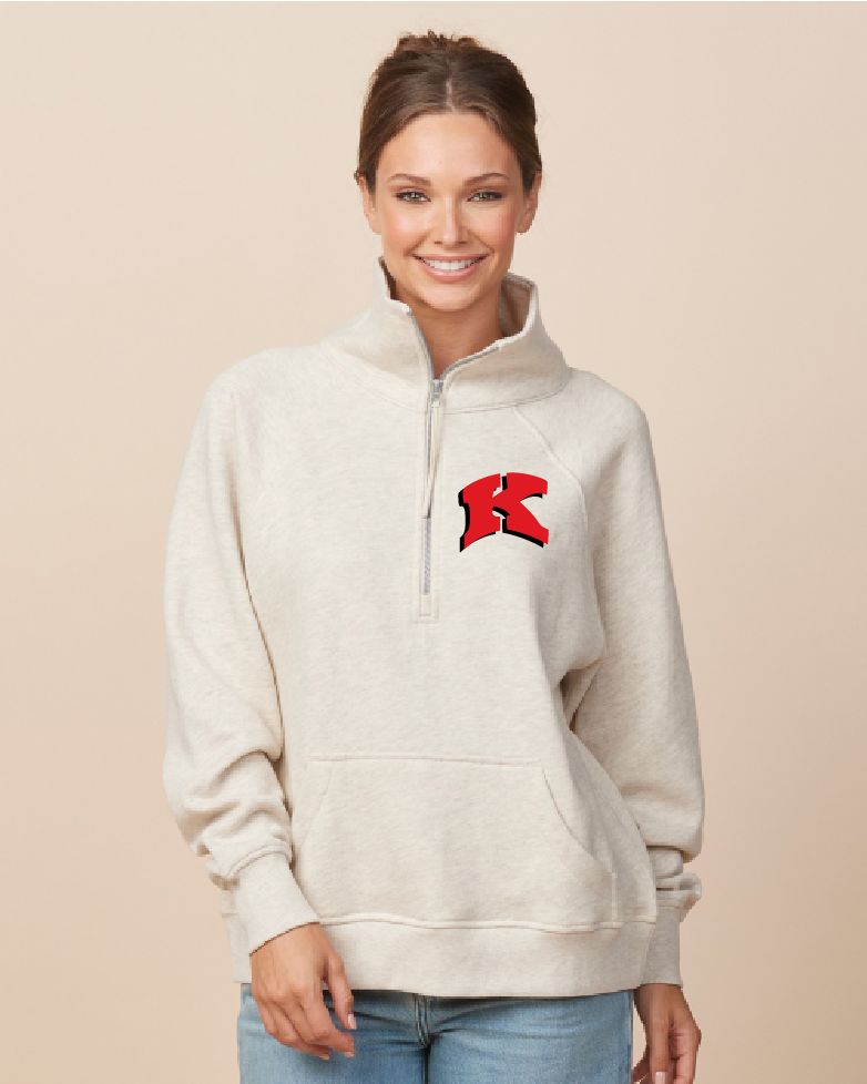 Sunrise Elementary Oatmeal 1/4 Zip ~ Ladies