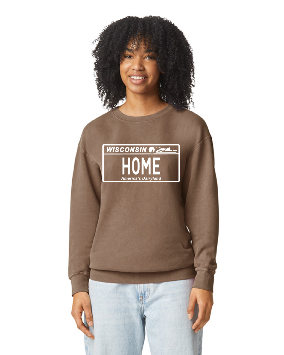 Comfort Color Pigment Dyed Crewneck with New Wisconsin Designs