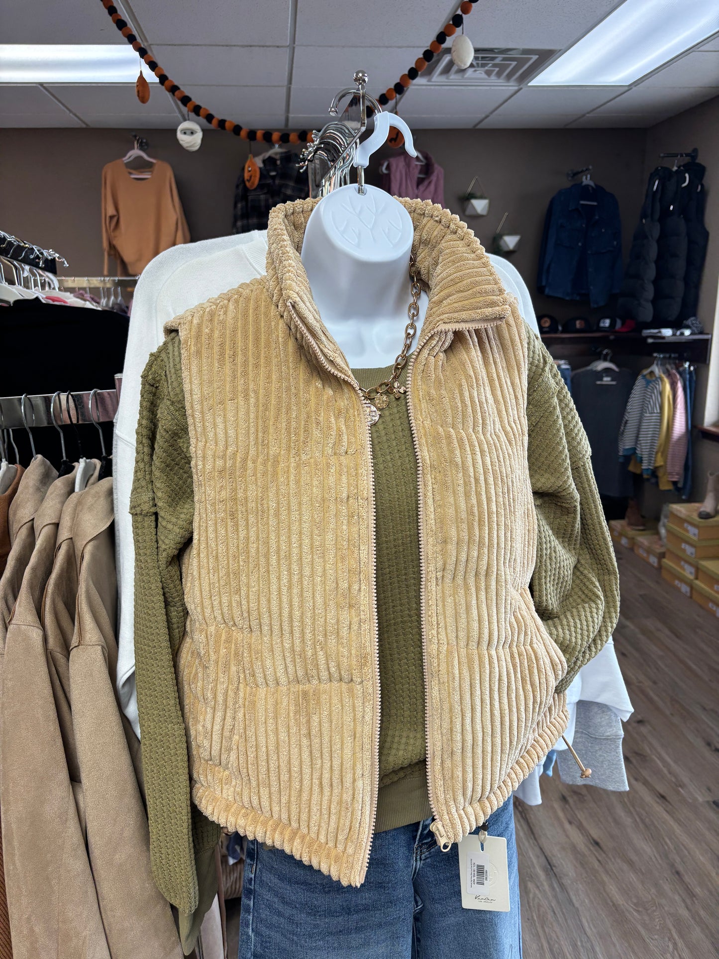 Olive Oversize Waffle Knit Top