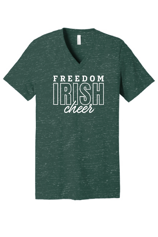 Freedom Irish Cheer Bella Canvas Forest Marble V Neck Tee, UNISEX