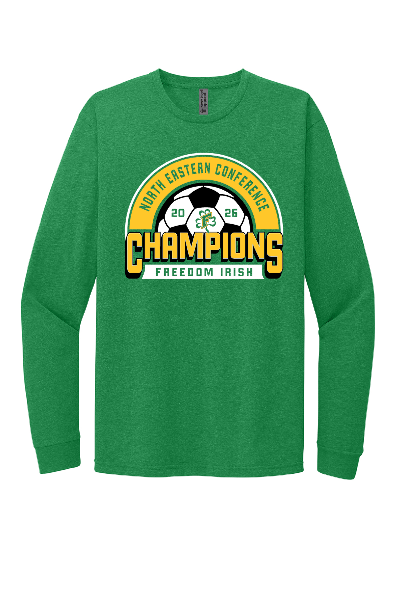 Freedom Irish Boys Soccer Conference Champs Kelly Green Next Level Long Sleeve ~ Unisex~