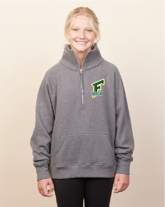 Freedom Left Chest with Vertical Sleeve Print Ladies 1/4 Zip ~ 2 Colors