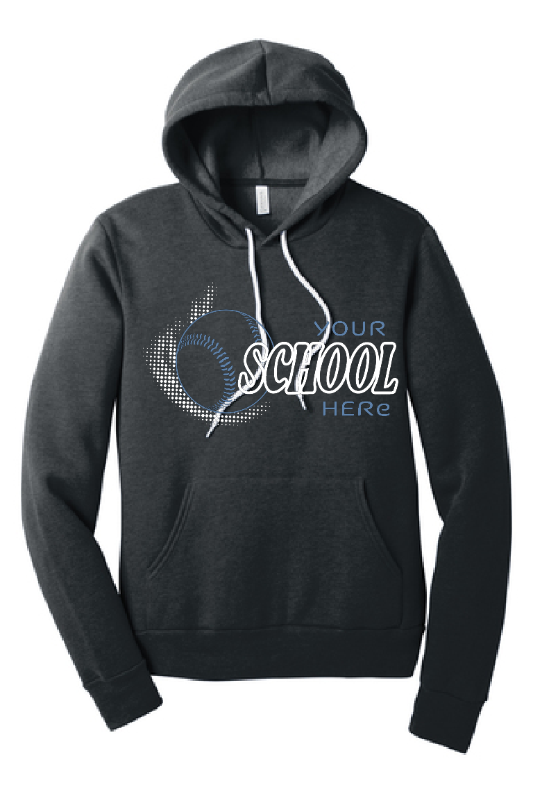 Custom Three Word Baseball/Softball Bella Hoodie~ 3 Color Choices