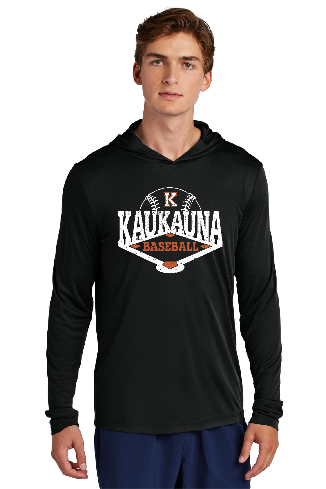Kaukauna Baseball Sport-Tek® Posi-UV® Pro Long Sleeve Black Hoodie~ Men's~