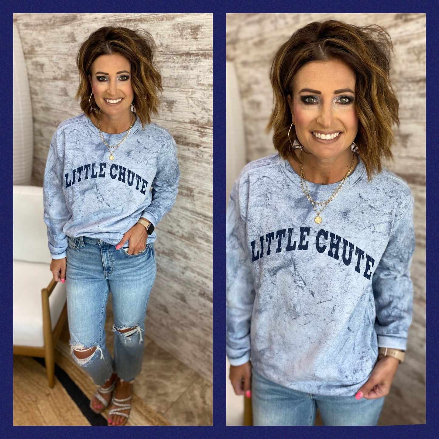 Little Chute ColorBlast Ocean Blue Crewneck